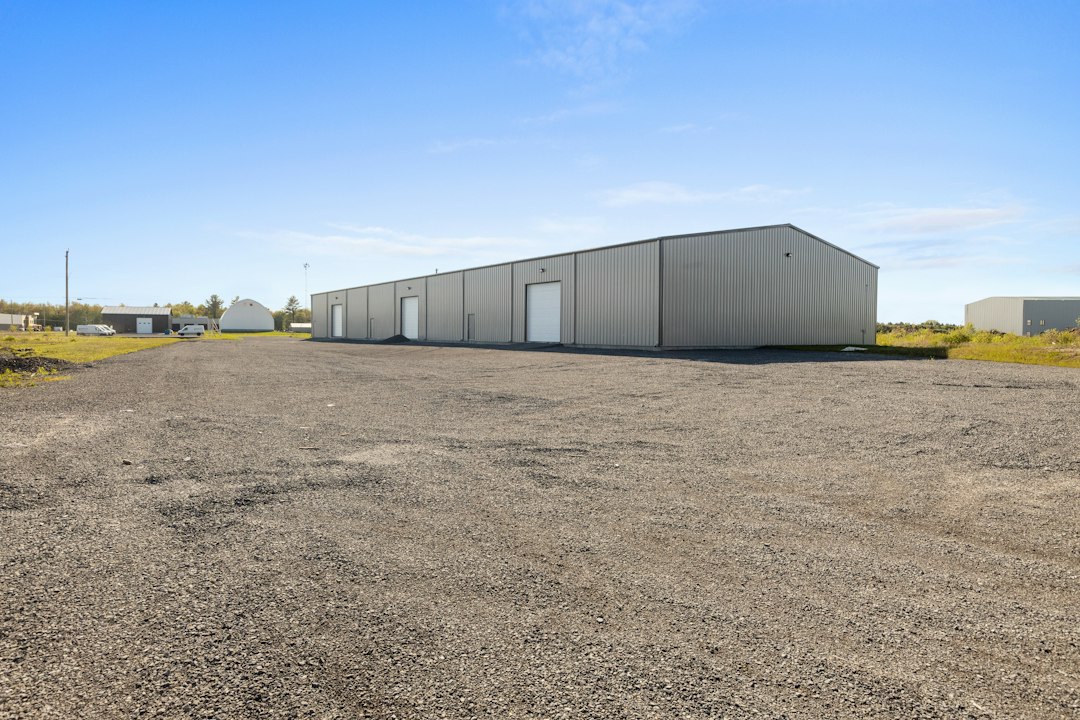 An industrial warehouse building exterior