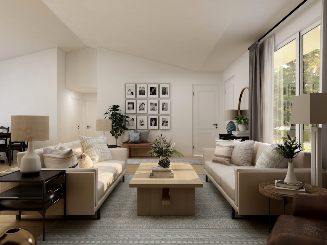 Modern rental apartment living room interior