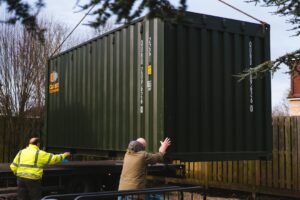 Shipping container finds new use as Little Red washroom Shipping container finds new use as Little Red washroom