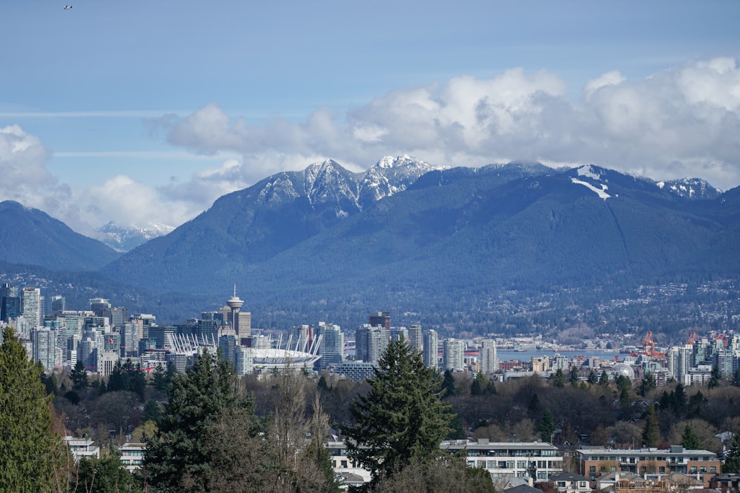 Downtown Vancouver and the North Shore Mountains seen from Queen Elizabeth Park