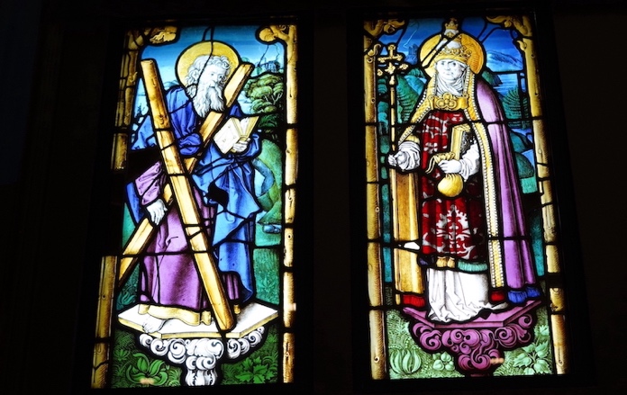 The Albrecht Dürer Window, Saint Andrew and Saint Sixtus, by the Hirschvogel Workshop after a drawing by Albrecht Dürer