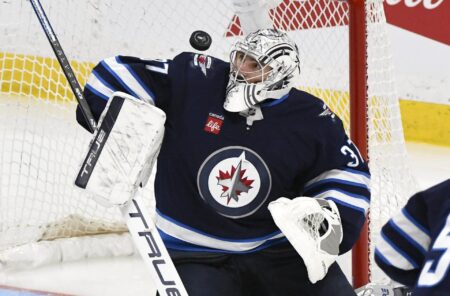 Jets trade Hellebuyck to Devils for Mercer, Daws, picks Jets trade Hellebuyck to Devils for Mercer, Daws, picks
