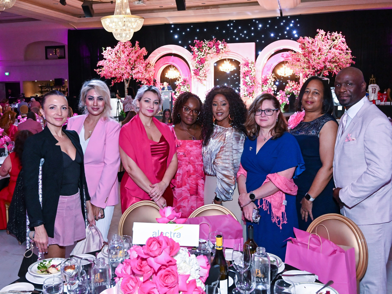 Guests at a table during the Pink Diamond Gala luncheon at Bellvue Manor