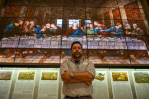 Stained glass specialist Luis Porras restores Forest Lawn Stained glass specialist Luis Porras restores Forest Lawn