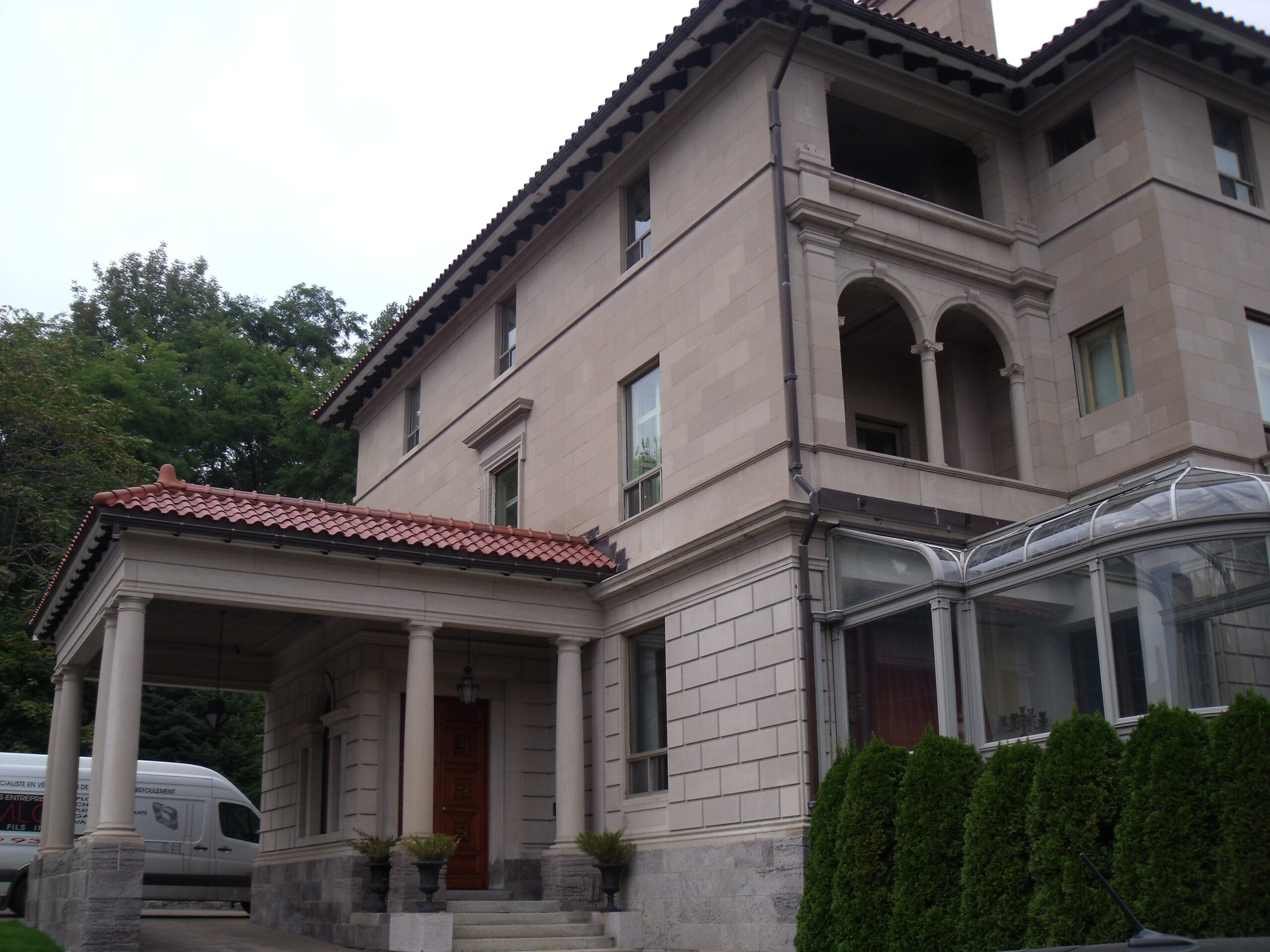The entrance porch of the John Wilson McConnell House in Montreal