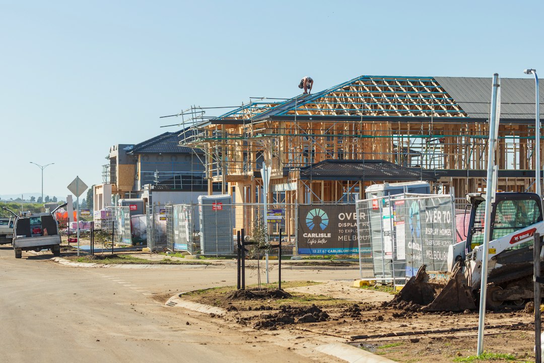 New home under construction in a residential subdivision (stock photo, not a specific project)