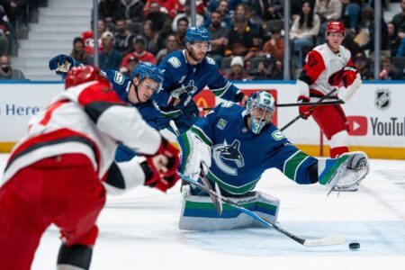 Hurricanes beat Canucks 6-3 as Deslauriers scores twice