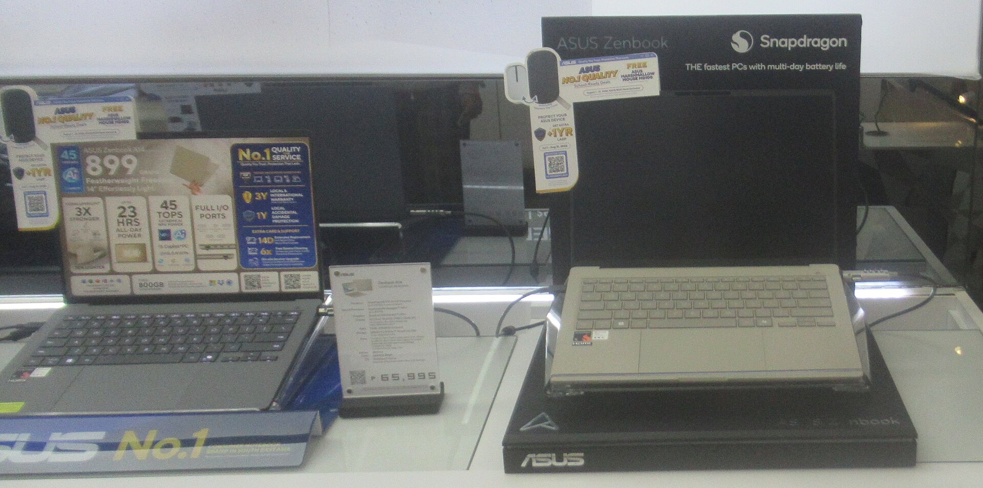 An ASUS Zenbook laptop on display