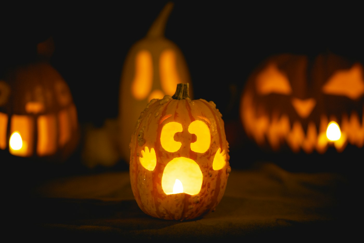 Carved pumpkins on the eve of Halloween